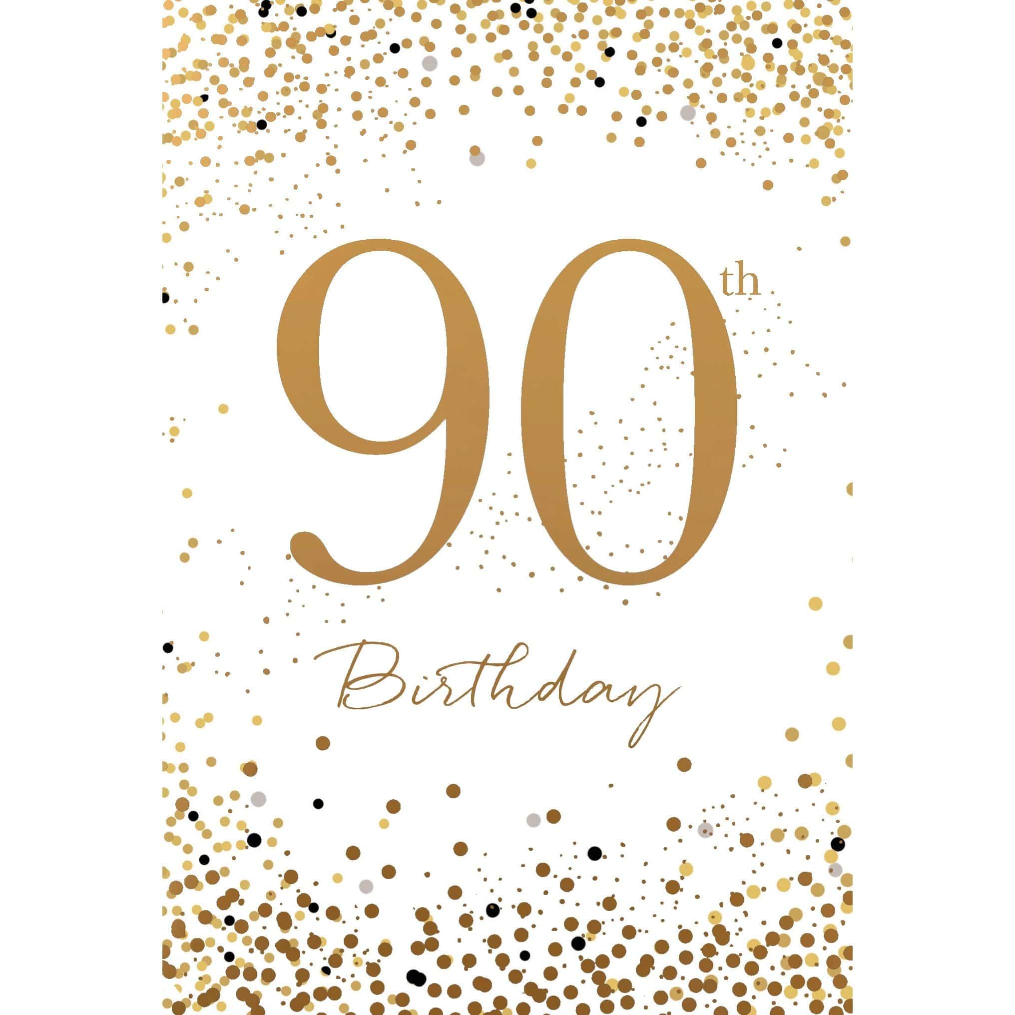 Pictura 90th Confetti birthday card with colorful confetti design on white background, ideal for celebrating a 90th birthday.